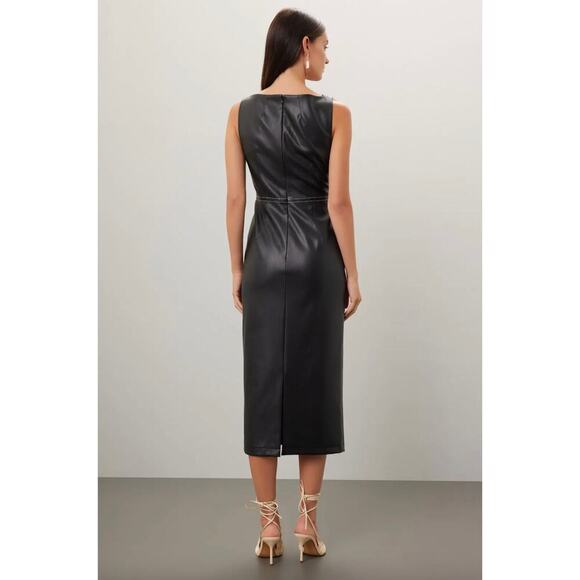 Bibhu Mohapatra Faux Leather Dress Sz 10 - Picture 2 of 6
